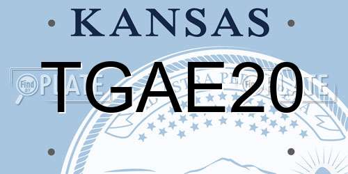 TGAE20 Kansas License Plate