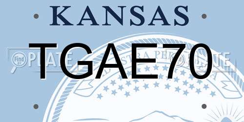 TGAE70 Kansas License Plate