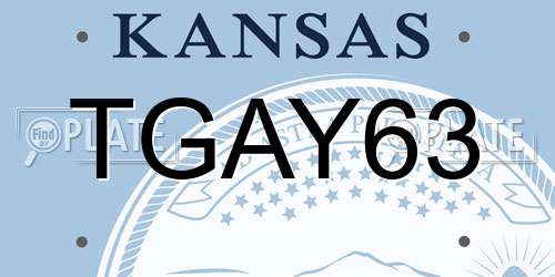 TGAY63 Kansas License Plate