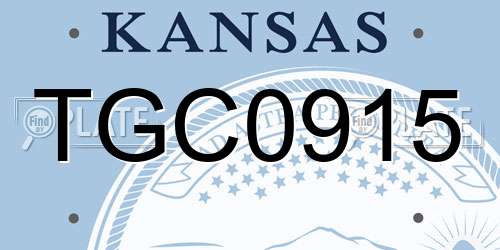 TGC0915 Kansas License Plate