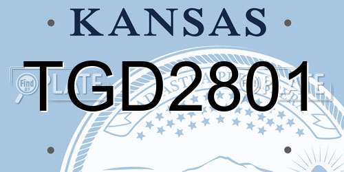 TGD2801 Kansas License Plate