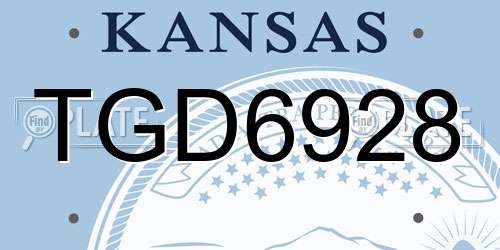 TGD6928 Kansas License Plate