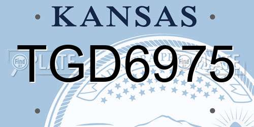 TGD6975 Kansas License Plate