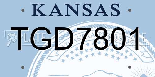 TGD7801 Kansas License Plate