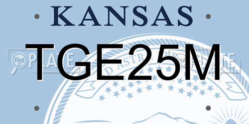 TGE25M Kansas License Plate
