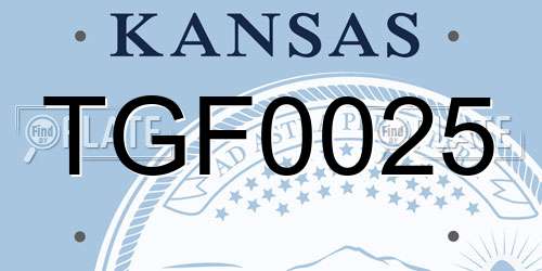 TGF0025 Kansas License Plate