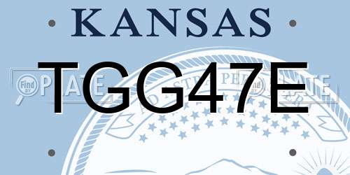 TGG47E Kansas License Plate