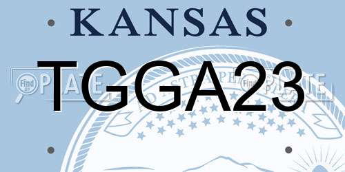 TGGA23 Kansas License Plate
