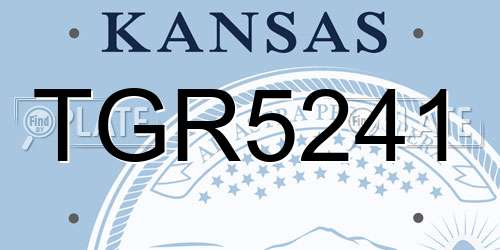TGR5241 Kansas License Plate