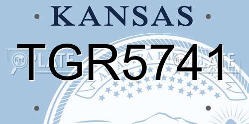 TGR5741 Kansas License Plate
