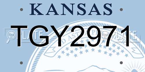 TGY2971 Kansas License Plate