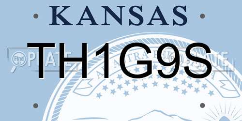 TH1G9S Kansas License Plate