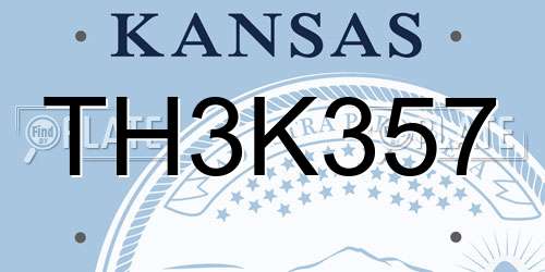 TH3K357 Kansas License Plate