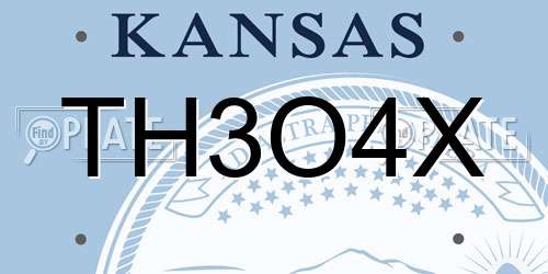 TH3O4X Kansas License Plate