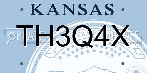 TH3Q4X Kansas License Plate