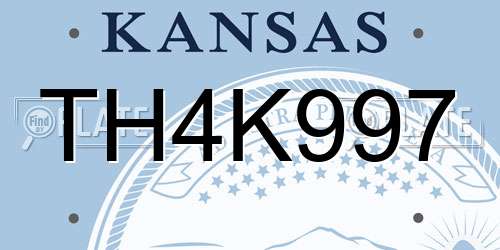 TH4K997 Kansas License Plate