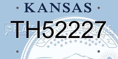 TH52227 Kansas License Plate
