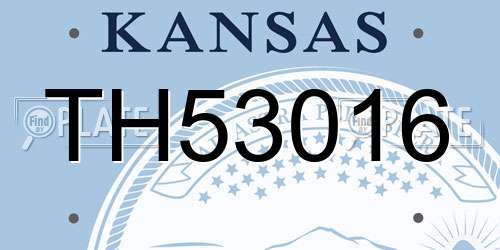 TH53016 Kansas License Plate