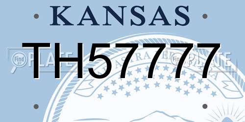 TH57777 Kansas License Plate