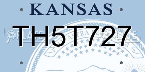 TH5T727 Kansas License Plate