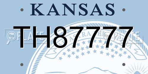 TH87777 Kansas License Plate