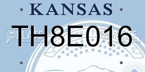 TH8E016 Kansas License Plate