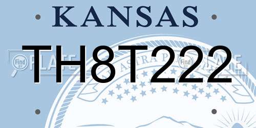 TH8T222 Kansas License Plate