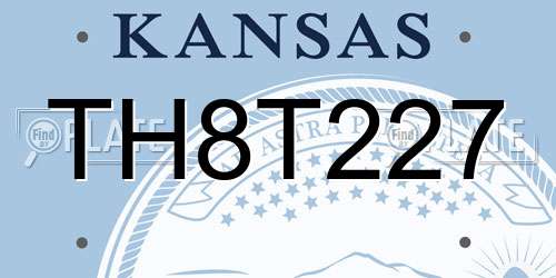 TH8T227 Kansas License Plate