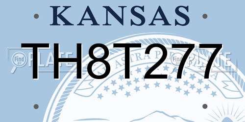 TH8T277 Kansas License Plate
