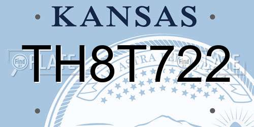 TH8T722 Kansas License Plate