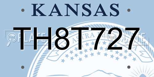TH8T727 Kansas License Plate