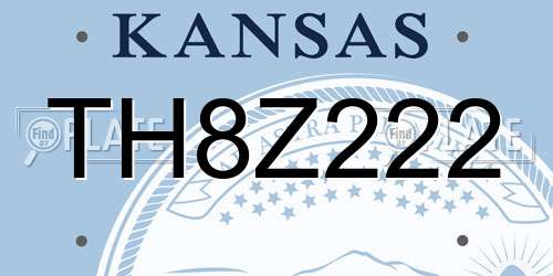 TH8Z222 Kansas License Plate