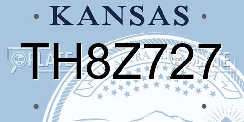 TH8Z727 Kansas License Plate