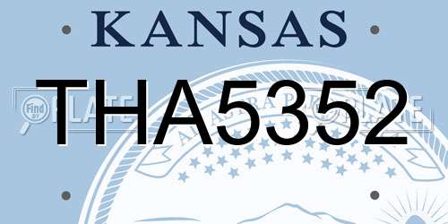 THA5352 Kansas License Plate
