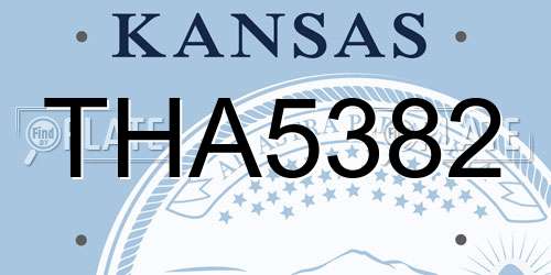 THA5382 Kansas License Plate