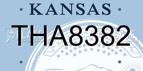 THA8382 Kansas License Plate