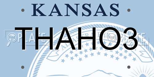 THAHO3 Kansas License Plate