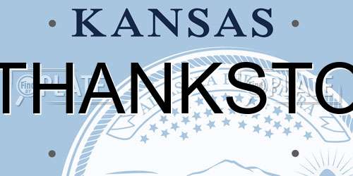THANKSTO Kansas License Plate