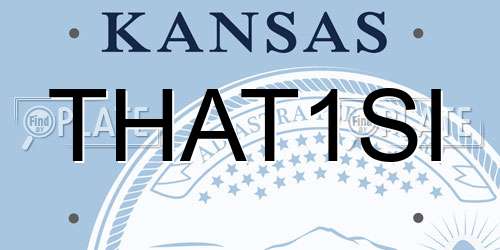 THAT1SI Kansas License Plate