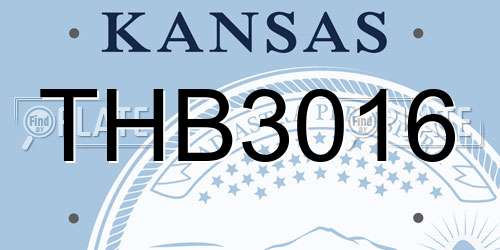 THB3016 Kansas License Plate