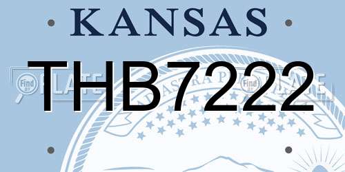 THB7222 Kansas License Plate