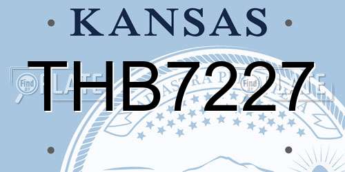 THB7227 Kansas License Plate