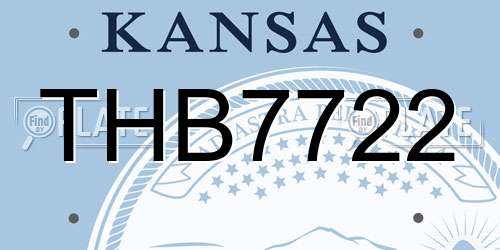 THB7722 Kansas License Plate