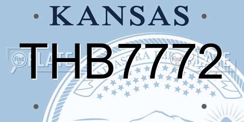THB7772 Kansas License Plate
