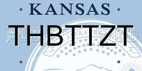 THBTTZT Kansas License Plate