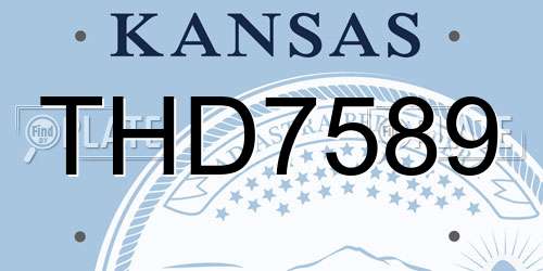 THD7589 Kansas License Plate