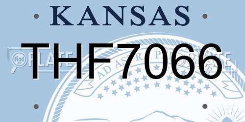 THF7066 Kansas License Plate