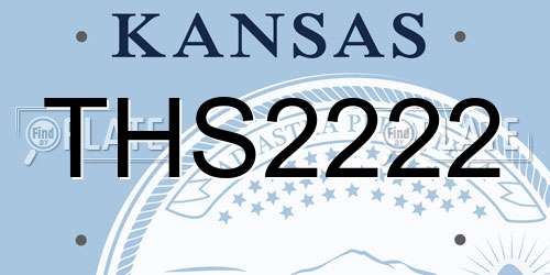 THS2222 Kansas License Plate
