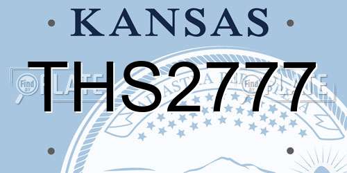 THS2777 Kansas License Plate