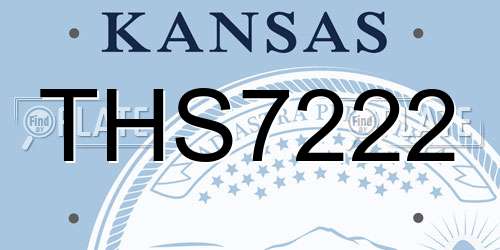 THS7222 Kansas License Plate